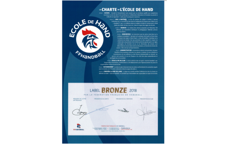 LABEL BRONZE 2018 ECOLE DE HAND